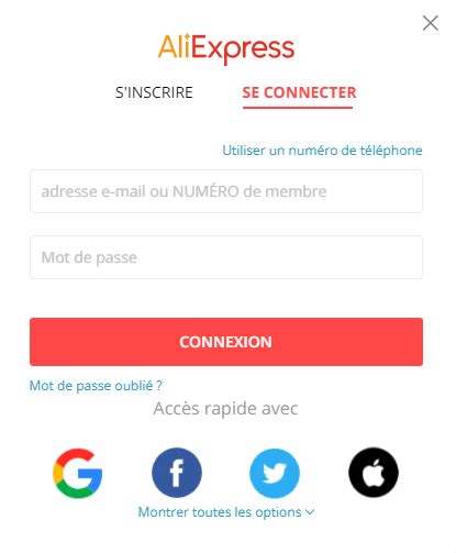 aliexpress se connecter.